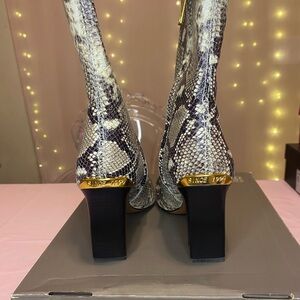 Franco Sarto Snakeskin Heeled Boots